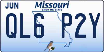 MO license plate QL6P2Y
