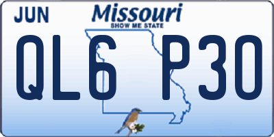 MO license plate QL6P3O