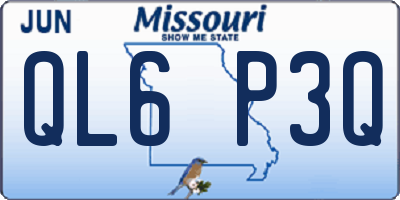 MO license plate QL6P3Q