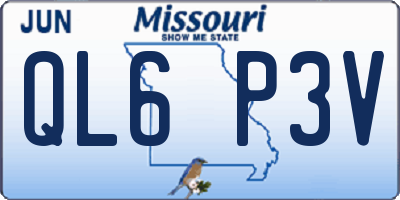 MO license plate QL6P3V