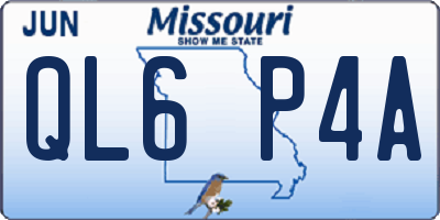 MO license plate QL6P4A