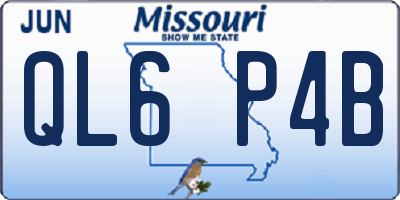 MO license plate QL6P4B
