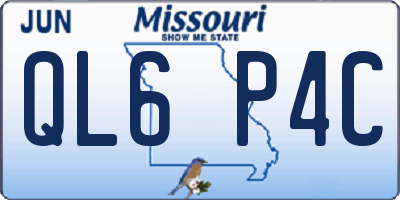 MO license plate QL6P4C