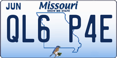MO license plate QL6P4E