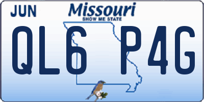 MO license plate QL6P4G