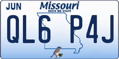 MO license plate QL6P4J