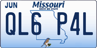 MO license plate QL6P4L