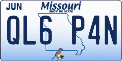 MO license plate QL6P4N