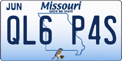MO license plate QL6P4S