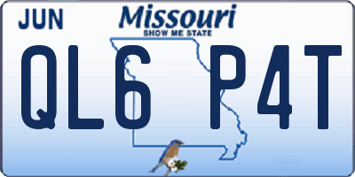 MO license plate QL6P4T