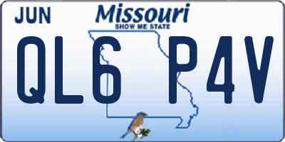 MO license plate QL6P4V