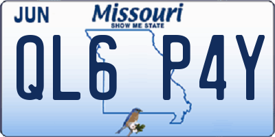 MO license plate QL6P4Y