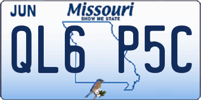 MO license plate QL6P5C