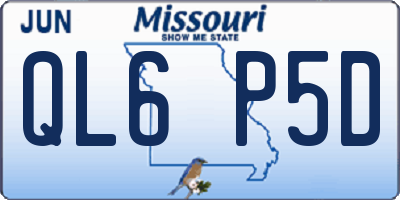 MO license plate QL6P5D