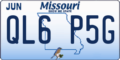 MO license plate QL6P5G