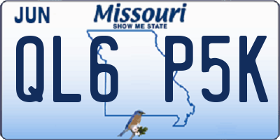 MO license plate QL6P5K
