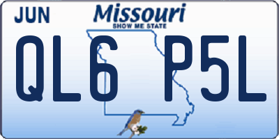 MO license plate QL6P5L