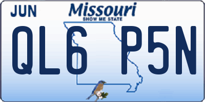 MO license plate QL6P5N