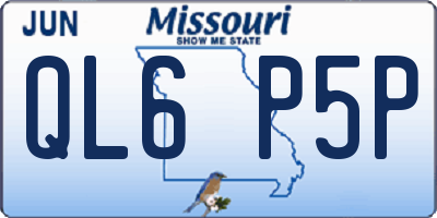 MO license plate QL6P5P