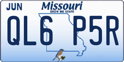 MO license plate QL6P5R