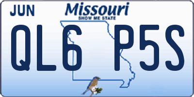 MO license plate QL6P5S