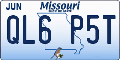 MO license plate QL6P5T