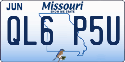 MO license plate QL6P5U
