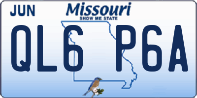 MO license plate QL6P6A