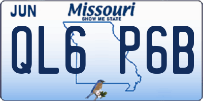 MO license plate QL6P6B