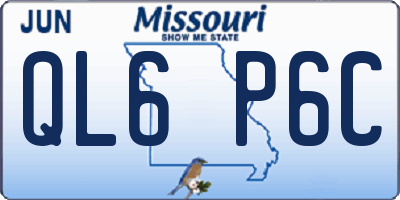 MO license plate QL6P6C