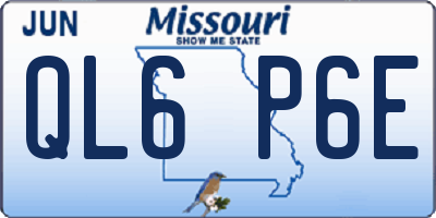 MO license plate QL6P6E