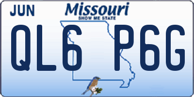 MO license plate QL6P6G