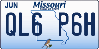 MO license plate QL6P6H