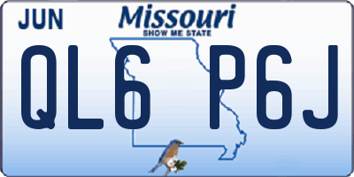 MO license plate QL6P6J