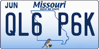 MO license plate QL6P6K