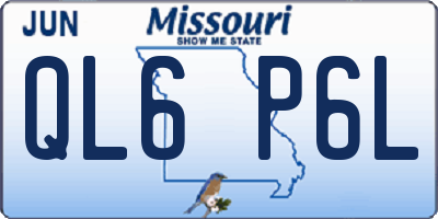 MO license plate QL6P6L