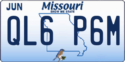 MO license plate QL6P6M