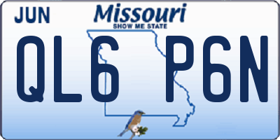 MO license plate QL6P6N