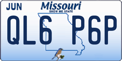 MO license plate QL6P6P