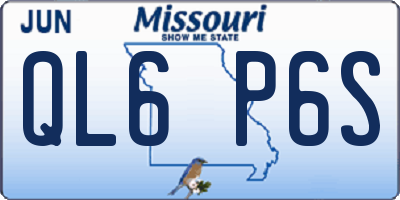 MO license plate QL6P6S