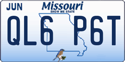 MO license plate QL6P6T