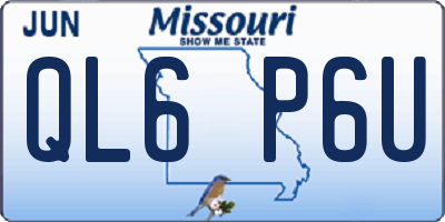MO license plate QL6P6U