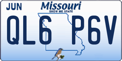 MO license plate QL6P6V