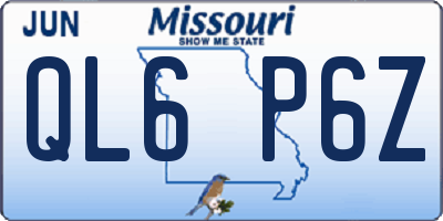 MO license plate QL6P6Z