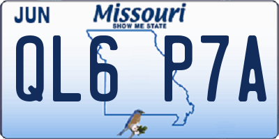 MO license plate QL6P7A