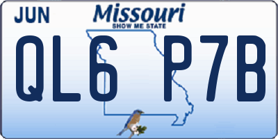 MO license plate QL6P7B