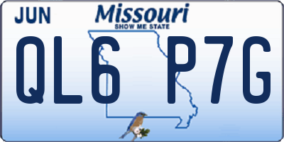 MO license plate QL6P7G
