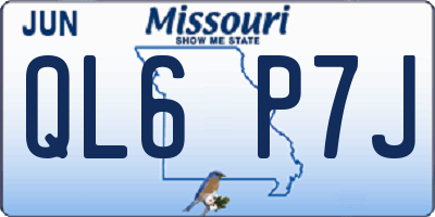 MO license plate QL6P7J