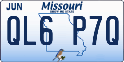 MO license plate QL6P7Q