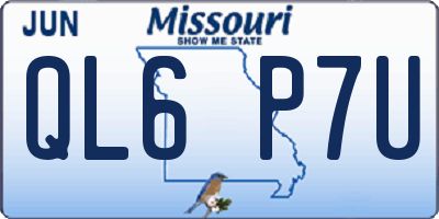 MO license plate QL6P7U